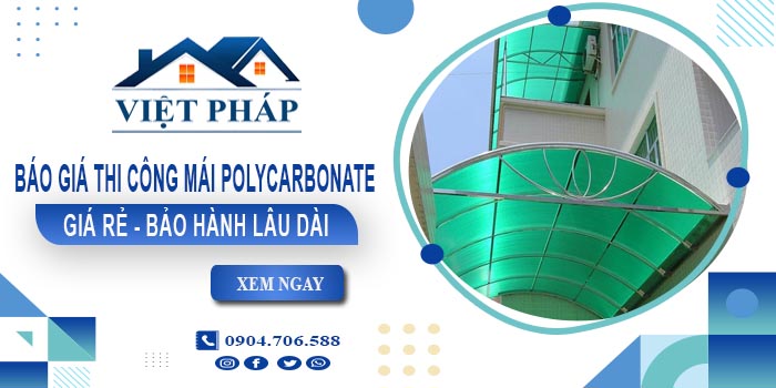 Báo giá thi công mái Polycarbonate tại quận Bình Thạnh giá rẻ